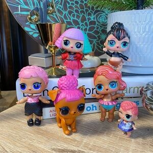 MGA L.O.L. Surprise Lot of 6 Mini Dolls W/ Pet Baby Cute Set